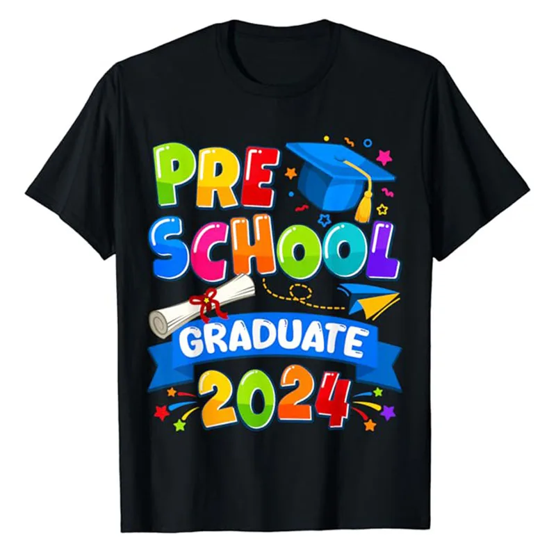 

Preschool Graduation 2024 Pre-k Graduate Kids Boys Girls T-Shirt Last Day of School Tee Funny Daughters Sons Graduation Gifts