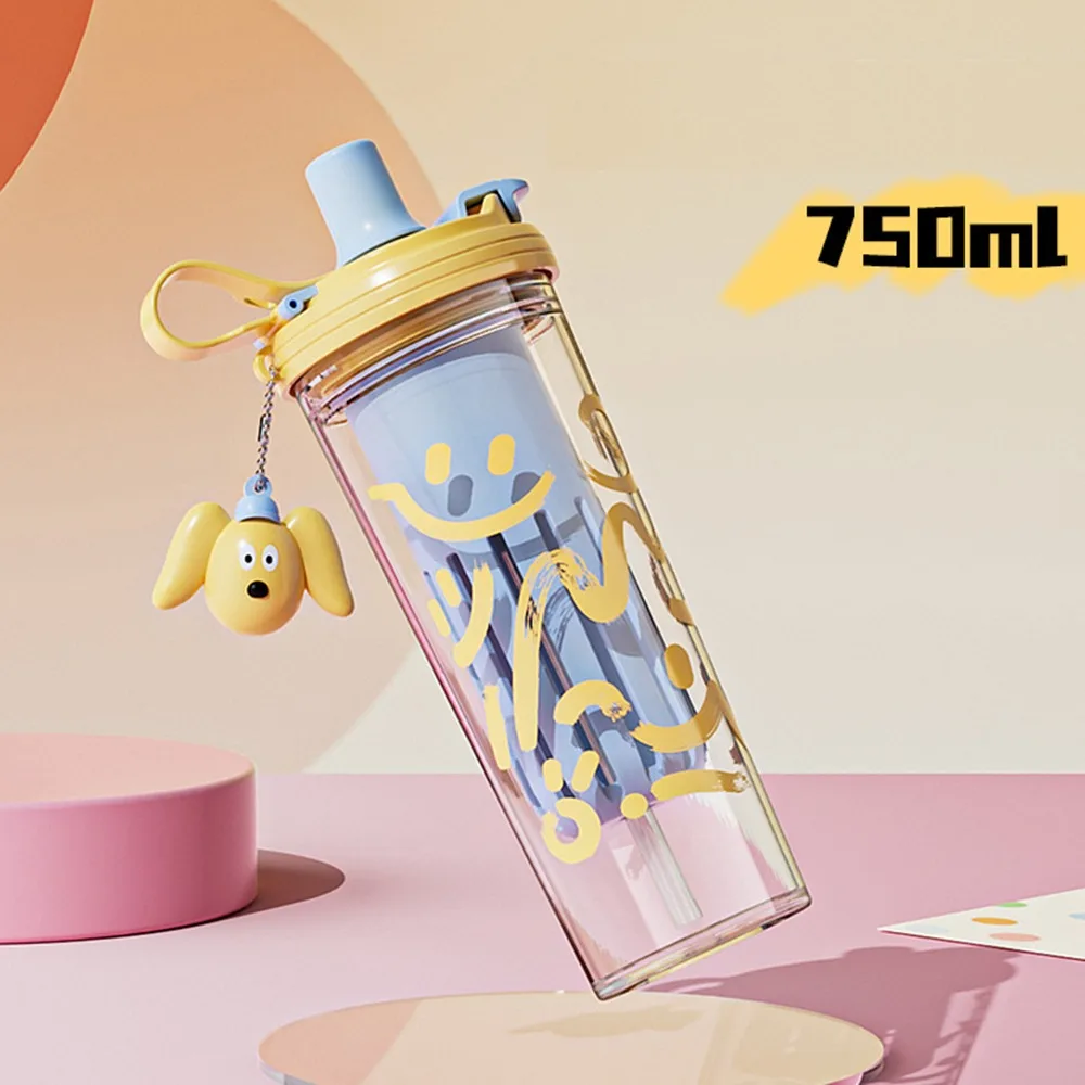 

Портативная соломенная чашка емкостью 750 мл, пластиковая бутылка для воды без BPA, герметичная крутая спортивная бутылка для улицы