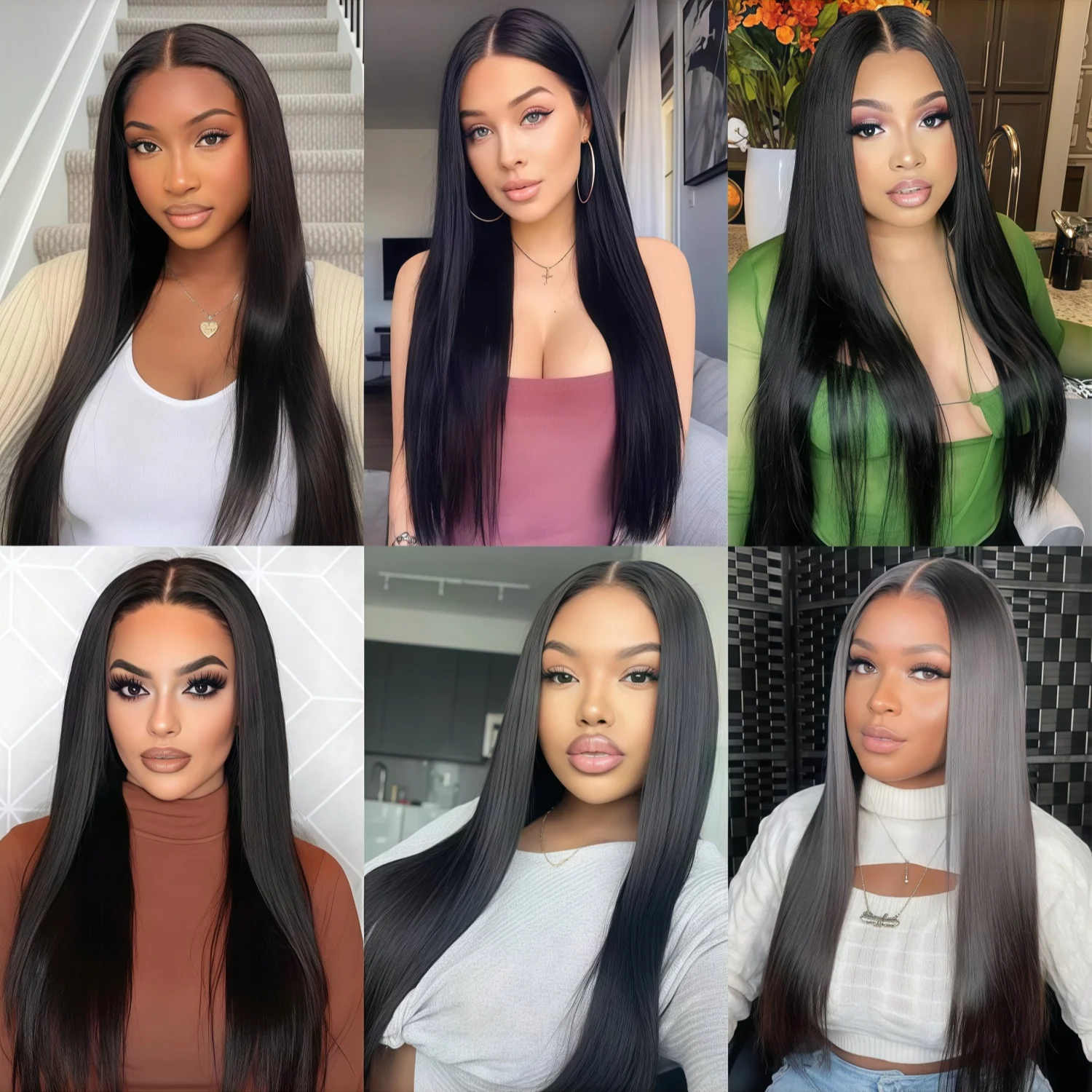 Ladies' Long Straight Black Synthetic Wig Heat-Resistant Fiber, Role-Playing, Carnival, St. Patrick's Day, Back-to-School Season image 6