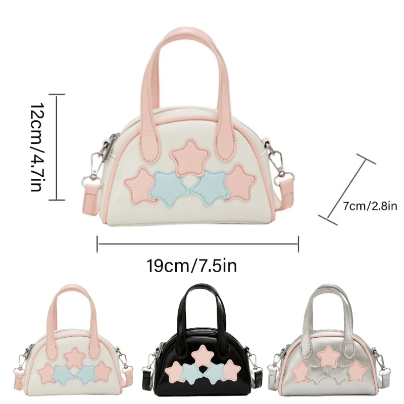 Bolso hombro a para mujer, bandolera con estrella puntas, bolso piel sintética, bolso bolos, bolso