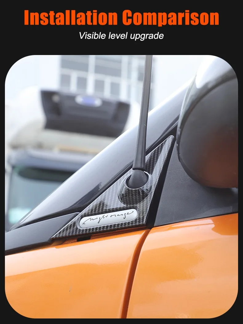 JUNZAI Copertura Decorativa Presa D'Aria Per Smart 451 Fortwo – Stile Carbonio, Facile Da Installare, Protezione Anti-graffio