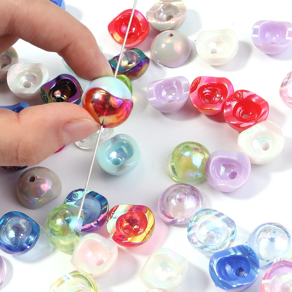 20 teile/los Halbe Kugel Acryl Perlen Bunte Perlen Kappen Lose Spacer Perlen Für DIY Schmuck Machen Armband Halskette Zubehör