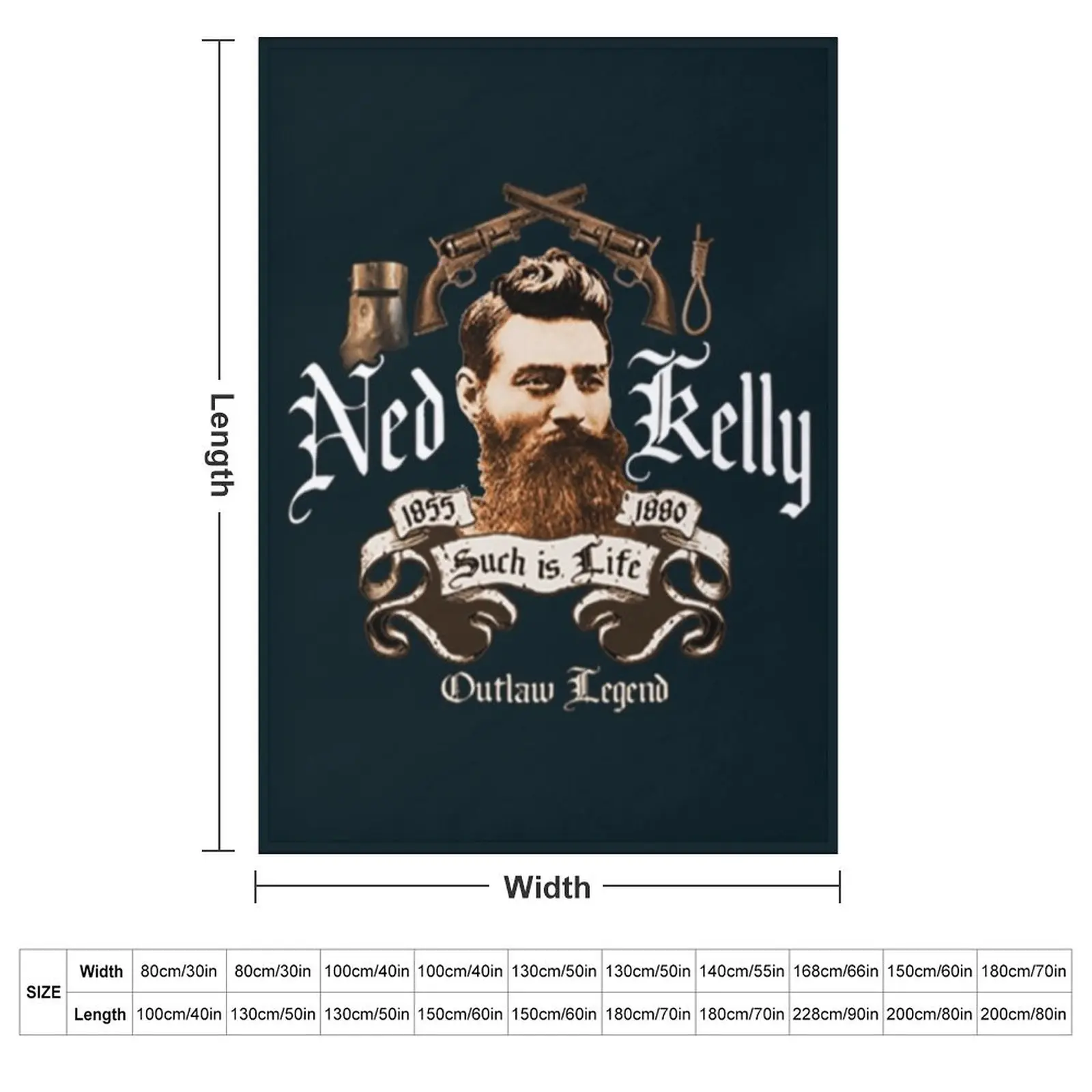 Ned kelly Throw Blanket couch cozy soft plush fuzzy picnic outdoor blanket