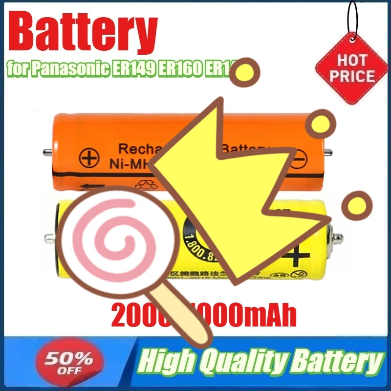 

1.2V 2000mAh 1000mAh Battery for Panasonic ER149 ER160 ER146 ER147 ER148 ER148 ER1510 ER1511 ER1610 ER1610 ER1611 ER1611 ER1612