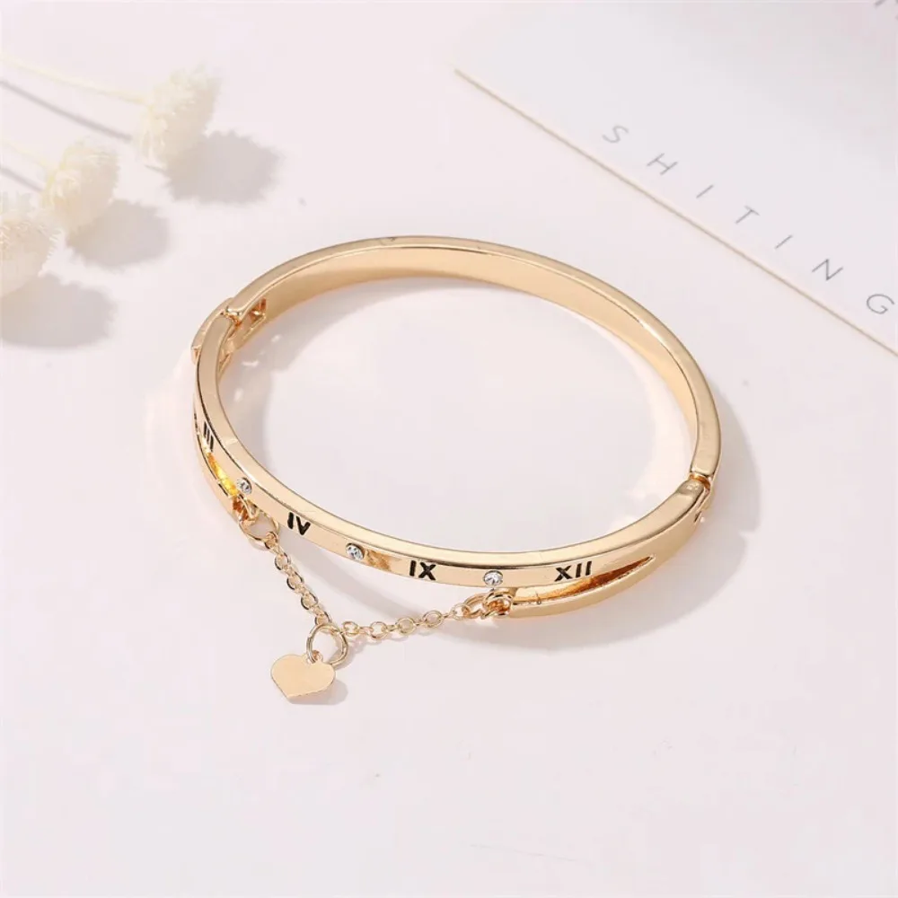 SUEMNG 2024 New Luxury Rose Gold Color Stainless Steel Bracelets Bangles Heart Forever Love Brand Charm Bracelet for Women Gifts