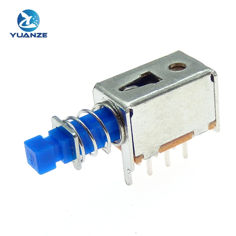 10PCS Horizontal Push-Pull Keys 2 Rows 6Pin Wiring Feet With Ears Button A04 Self-Reset With Lock Push Set-Top Box Power Switch