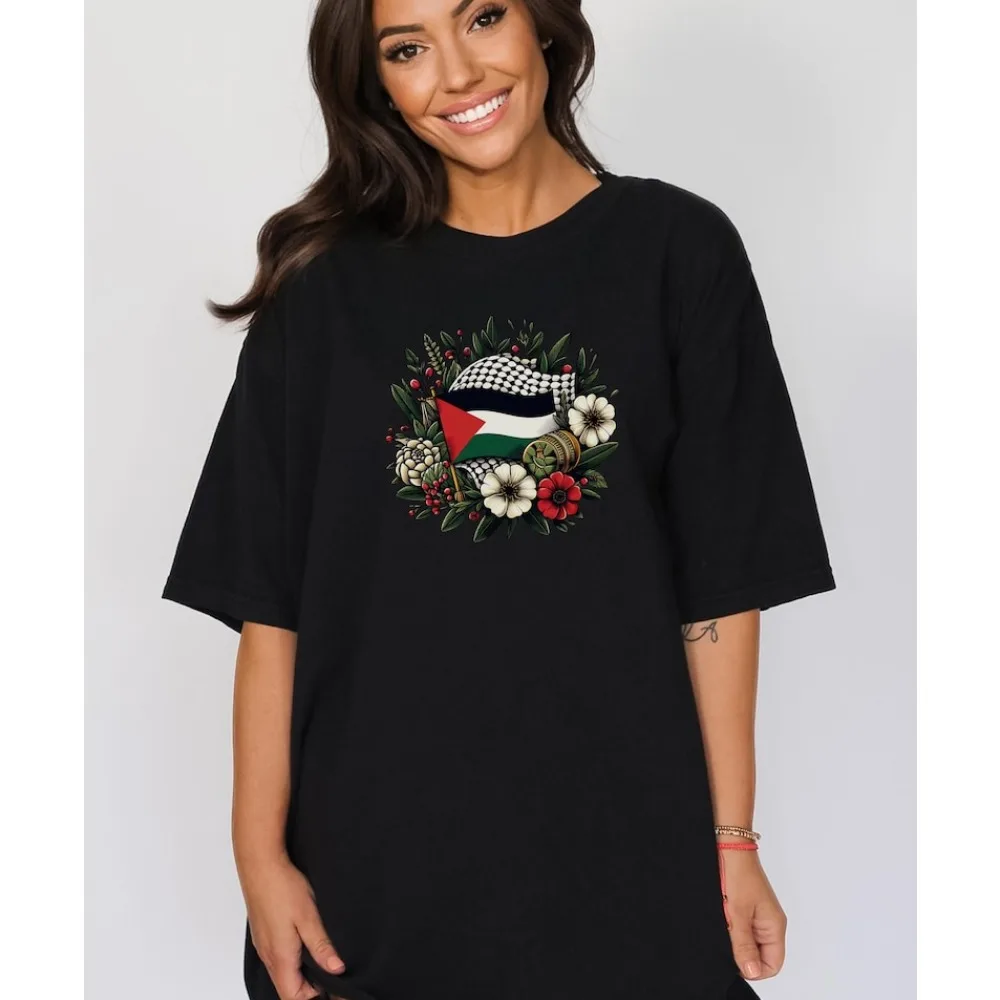 Camisa Palestina camiseta de sandía Palestina bandera Stand hombre mujer verano hombre cuello redondo camisetas de manga corta camisas para hombres