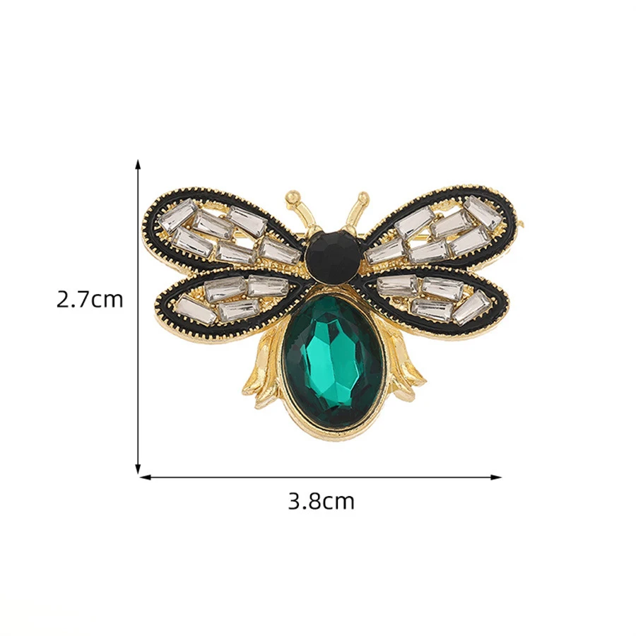 100PCS Wholesale Ladies Fashion Brooches Insect Series Broaches For Women Delicate Crystal Rhinestone Little Bee Pin Brooches