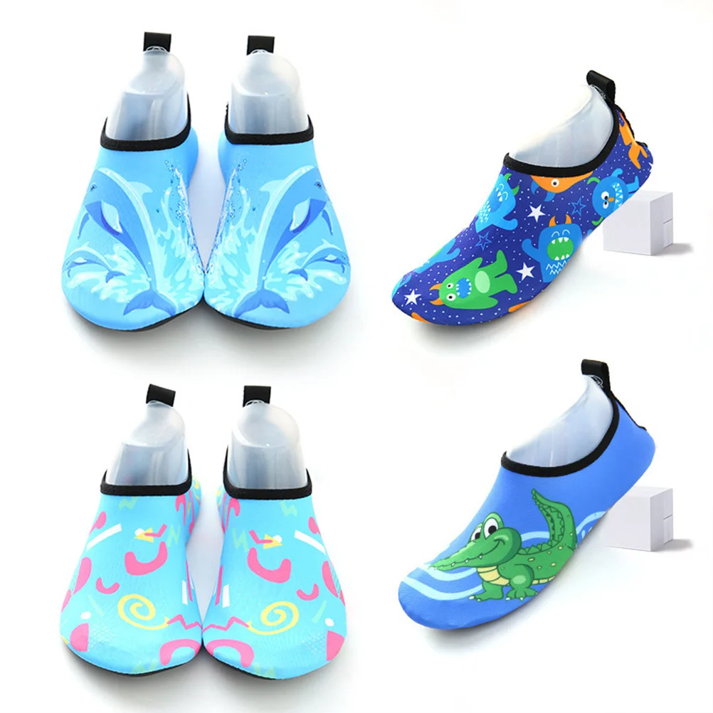 

1 пара нескользящих туфель для плавания, детская пляжная обувь с рисунком дельфина, уличная обувь для серфинга, дайвинга, водных видов спорта, небесно -31 ярдов