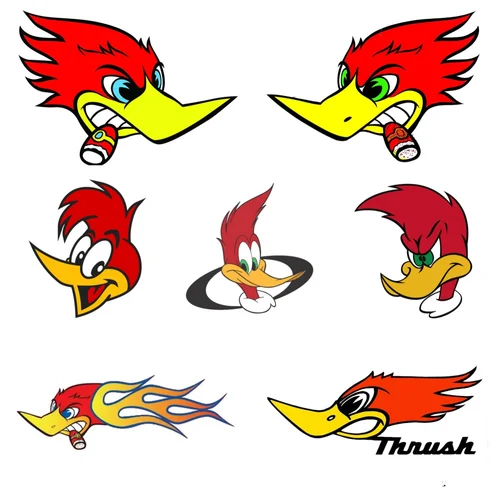 Divertido pájaro carpintero signo coche pegatina motocicleta impermeable calcomanía portátil Campervan calcomanías vinilo coche pegatina calcomanía