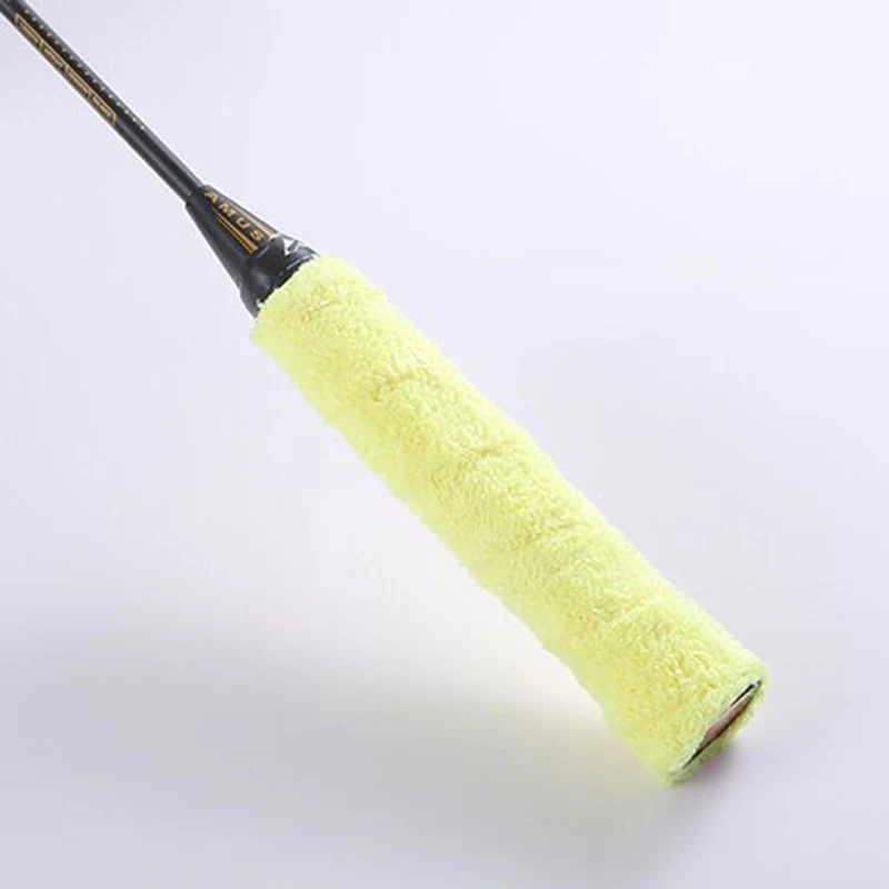 Cinta de Toalla de microfibra de pelo largo para raqueta de bádminton, absorbente de sudor, antideslizante, agarre de toalla gruesa, accesorios de bádminton, 1 unidad