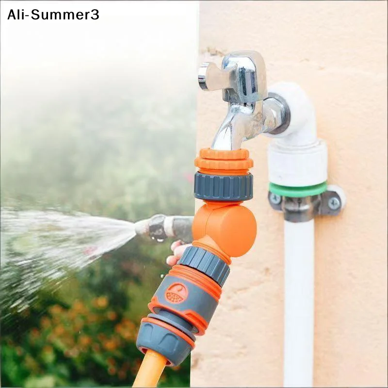 【V3】Garden Hose Connector Faucet Adapter For 1/2 Inch Hose Reel Cart Plastic Click-lock Connector For Watering Irrigation Gard