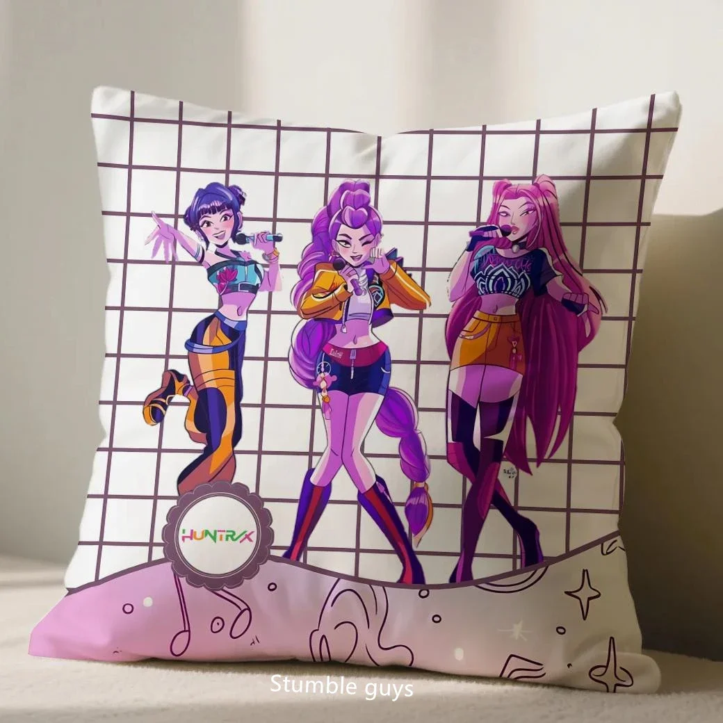 Kpop شيطان الصيادين المخدة أنيمي 45X45cm غطاء وسادة أريكة لمحبي