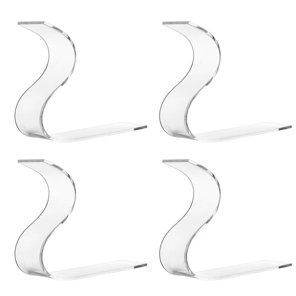 

4Pcs Acrylic Shoe Display Stand Clear S Shape Shoe Rack High Heels Sandal Retail Store Display Holder Stand