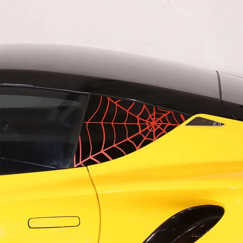 For Lotus EMIRA 2021-2023 PVC Material Car Rear Triangle Glass Window Decoration Sticker Spider Web Sticker Car Accessories