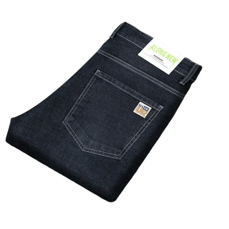 

Jeans Stretch Business Straight Leg High-end Casual Jeans Man Men's Adult Gentleman Comfortable High Quality Baggy Jeans Daily