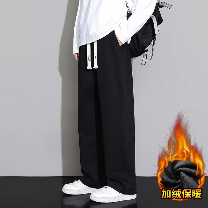 

2025 New Big Tall Men Sweat Pant Drawstring Extra Long Length Sweatpant Stretch Winter Fleece Sport Jogger Trouser Male