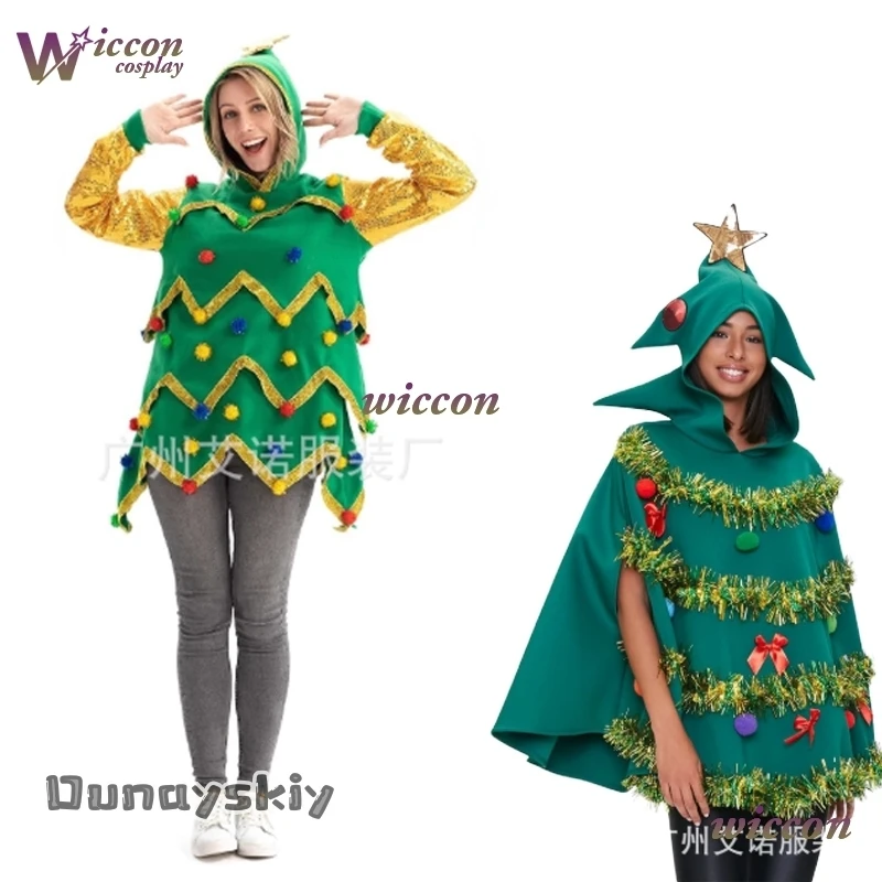 

2025 New Year Christmas Colorful Hoodie Top Cosplay Costume Decorat Christmas Tree Hoodie Top Cosplay Performance Amanda Cos@