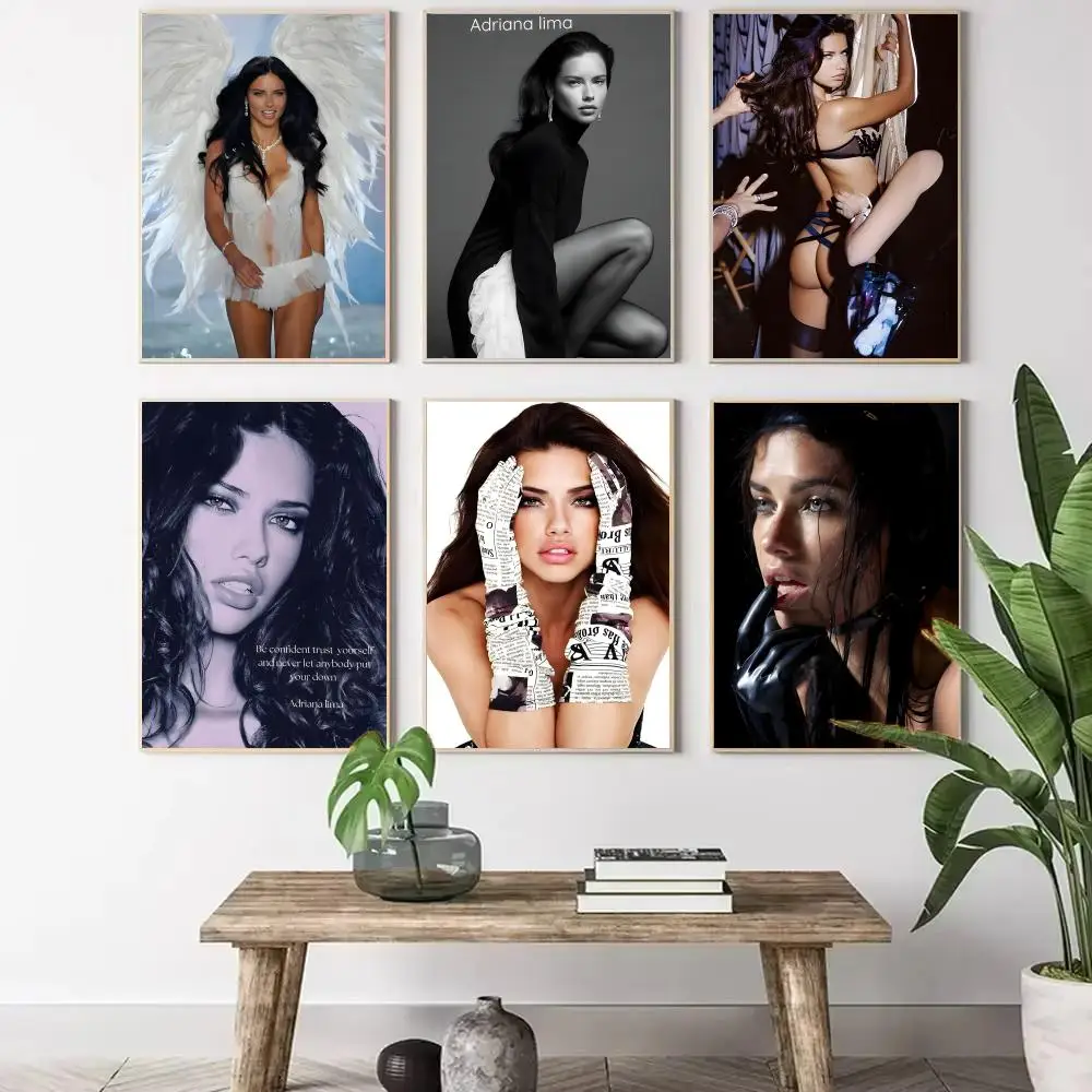 Supermofrls Adriana Lima, pintura, caligrafía, lienzo, póster, arte de pared, decoración estética para el hogar, para sala de estar