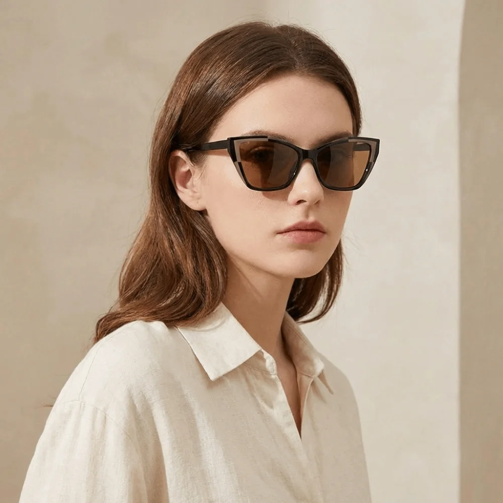 

Fashion Y2k Cat Eye Sunglasses Steampunk Contrast Color Fashion Sunglasses Square Frame Classic UV Protection Sunglasses Driving
