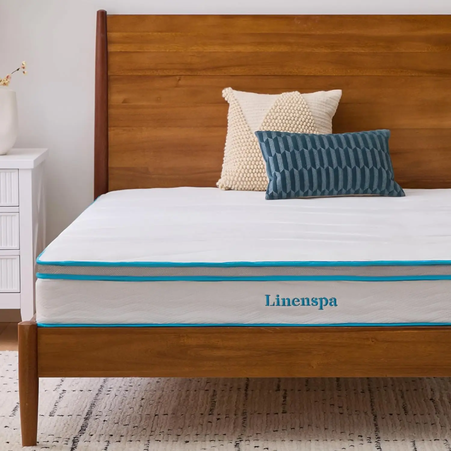

Linenspa 8-дюймовый гибридный матрас из пены с эффектом памяти и пружинным покрытием — средний твердый — кровать в коробке — качественный комфорт и адаптивная поддержка