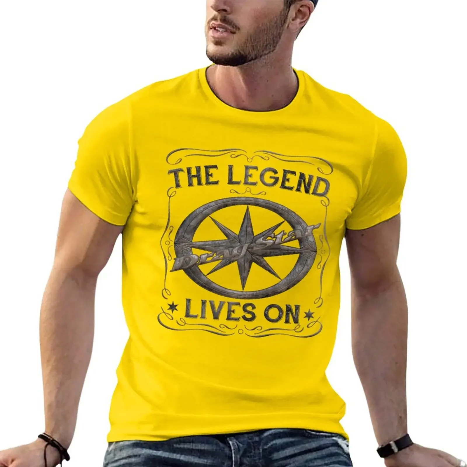 Drag Star XVS 1100, XVS 650, XVS 400, 125 Legend lives on Rusty T-Shirt blacks boys whites men clothings Male fashion Hot Sale