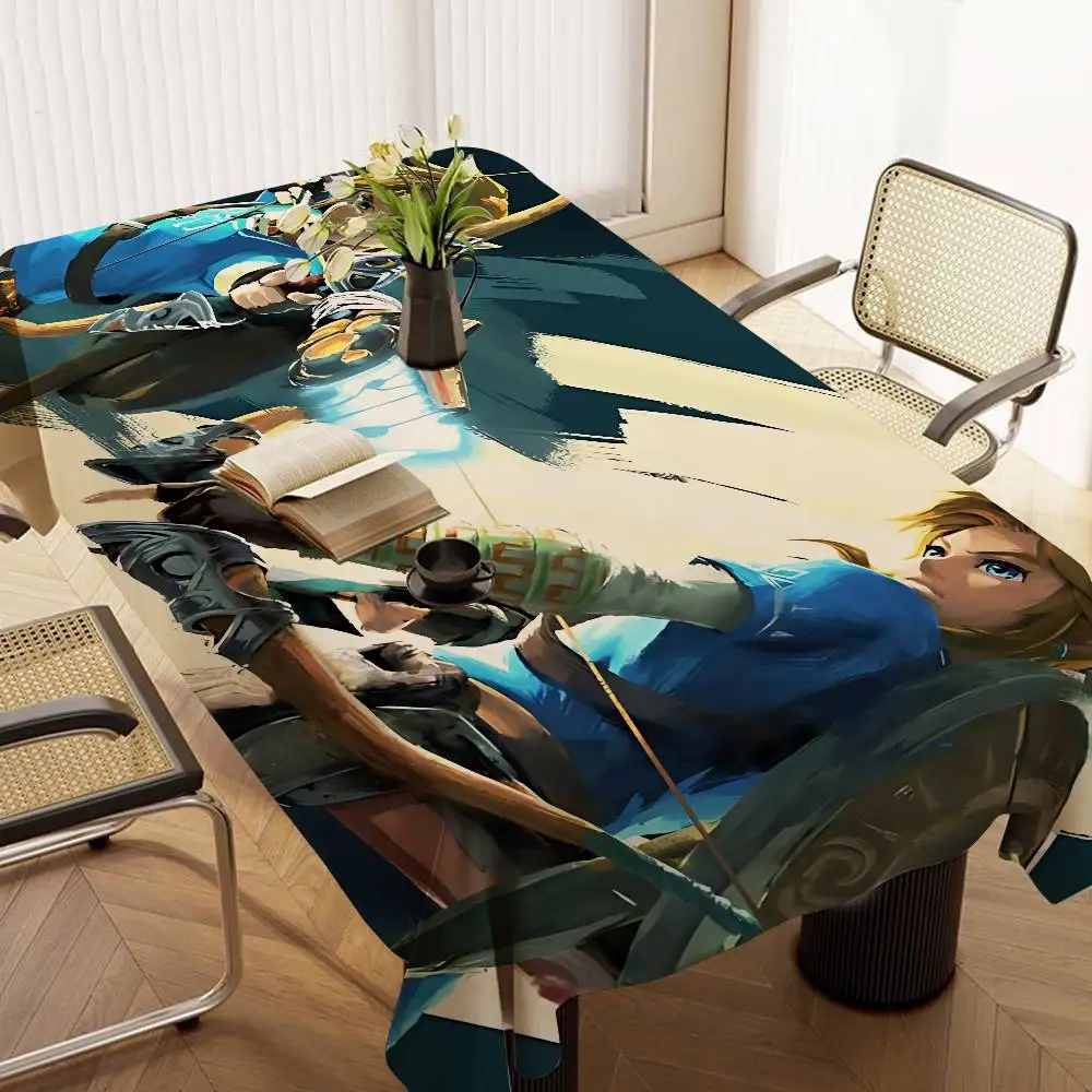 Video Game L-LegendS Zeldas Table Cloth Polyester Print Waterproof Oilproof Rectangular Party Table Cover Tablecloth Picnic Mat