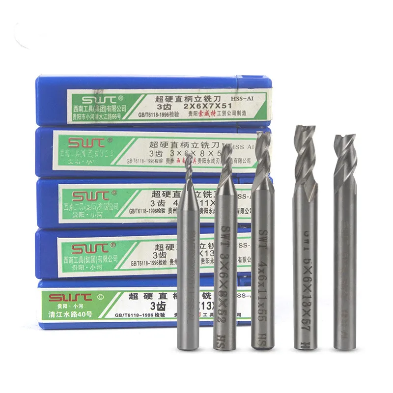 New 2F/3F/4F Flute 2mm/3mm/4mm/5mm/6mm HSS & Aluminium Endmill Milling Cutter CNC Bit Milling Machine Tools Cutting Tools