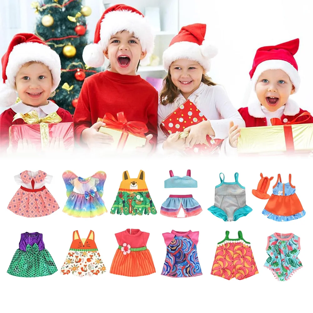 

12Pcs Baby Doll Clothes Small Doll Clothes Handmade Doll Dresses Jumpsuit Swimsuit Colorful Dolls Outfits Alive Doll Accessories