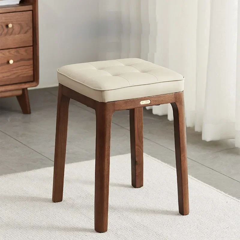 Luxury Foldable Vanity Chair – High Stool, Dining Room Seat, Dressing Table Furniture, Wooden Foldable High-End Design.