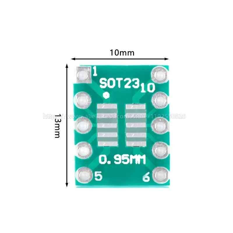 10 peças sot-23 sot23 msop10 sop-10 para dip 10 placa de transferência pcb dip pin placa passo transistor ic placa adaptadora placa de conversão