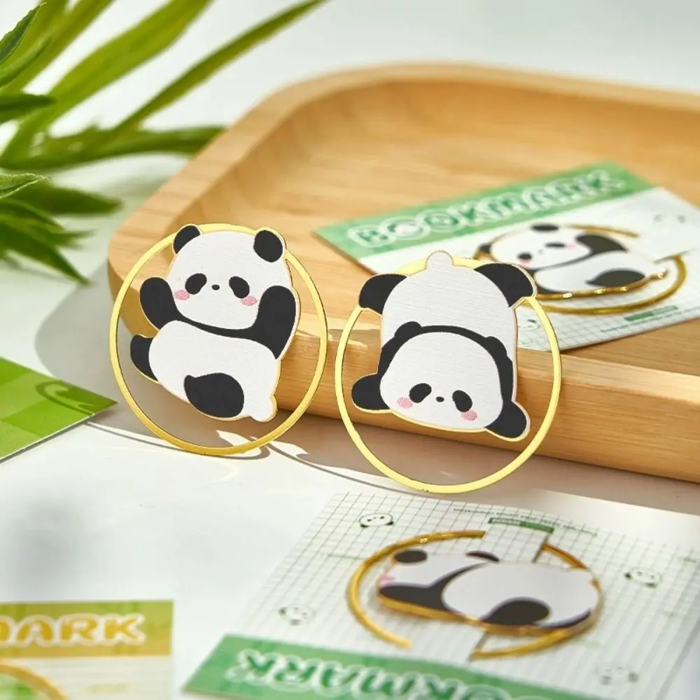

4Pcs School Supply Kawaii Panda Brass Bookmark Cute Classical Chinese Style Bookmark Creative Book Page Clip School