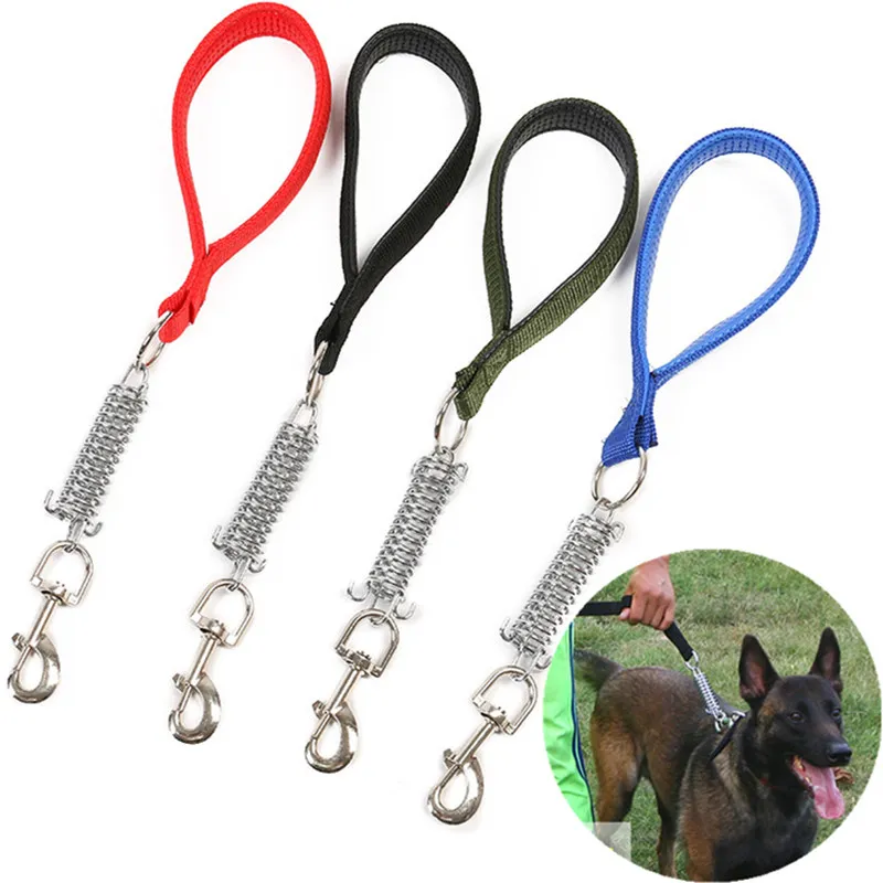 

Dog Leash Spring Short Dogs Leash PU Leather Leashes for Large Dogs Walking Nylon Rope Durable Dog Leashes Training Pet Chain