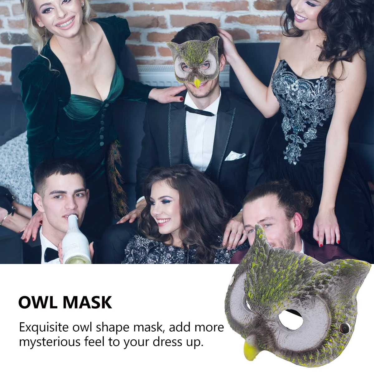 Costumi di Halloween per adulti Maschera da gufo Terrrificante Copertura per il viso Spaventoso Accessorio unico per il romanzo