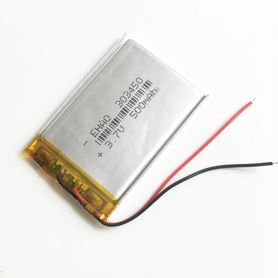 3.7V 500mAh 303450   Akumulator litowo-polimerowy Lipo do MP3 GPS DVD PSP Rejestrator Bluetooth E-book Camera