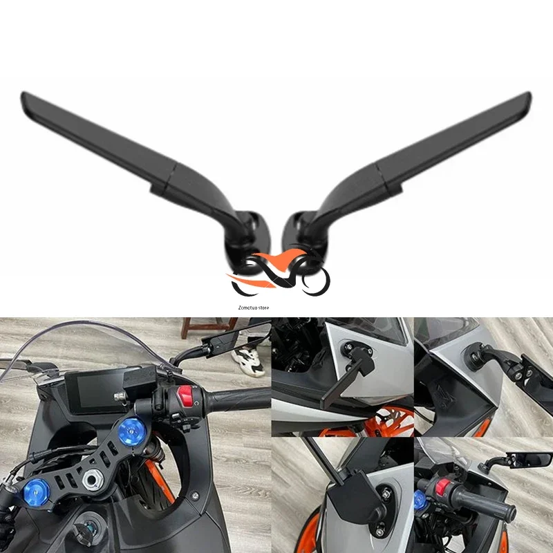 

2pcs Motorcycle Wing Mirror Adjustable Rotary Rearview Aluminum Alloy Rearview Mirror Universal Motorcycle Side Mirror