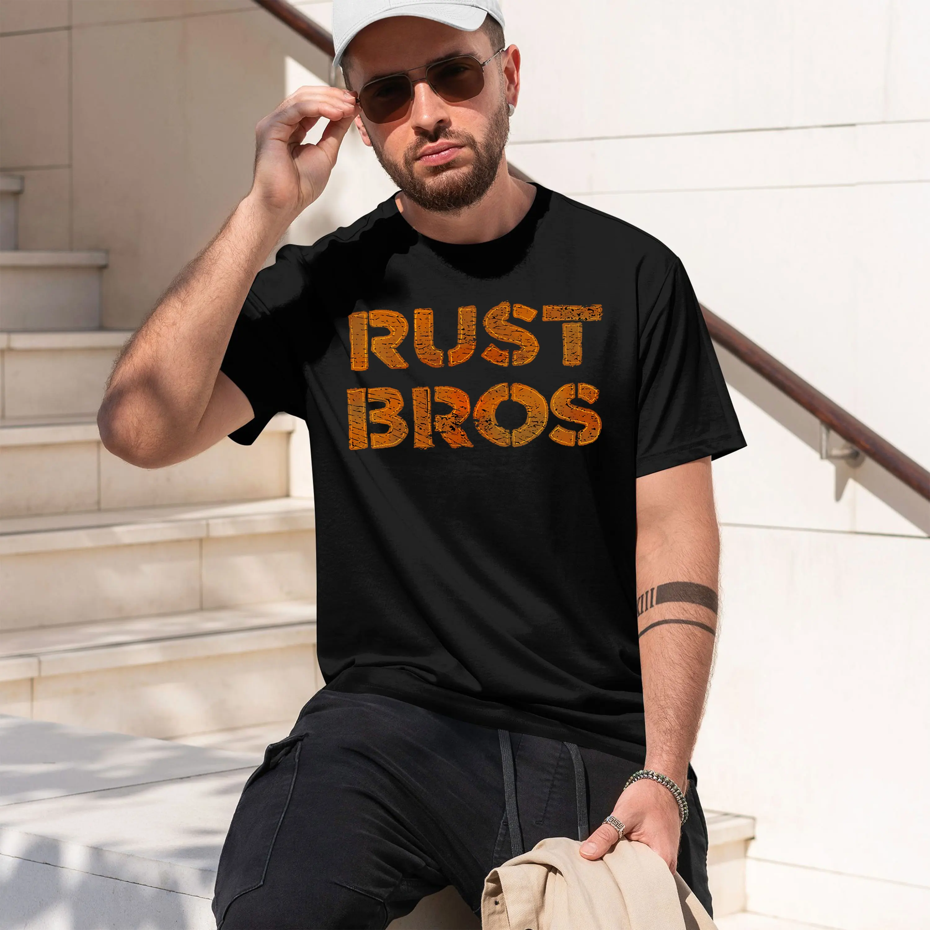 Rust Bros 2026 New Model Men’s Short-sleeve crewneck T-Shirt Classic Casual Multiple Colors and Sizes for Daily Wear All-Day Com