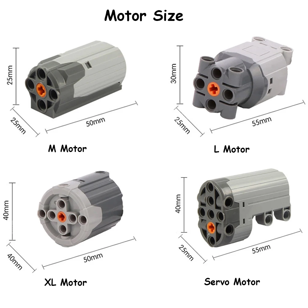 5PCS MOC Power Functions Pack 8881 AA Battery Box 8883 88803 8882 88804 M L XL Servo Motor for Legoeds Building Blocks Train Car