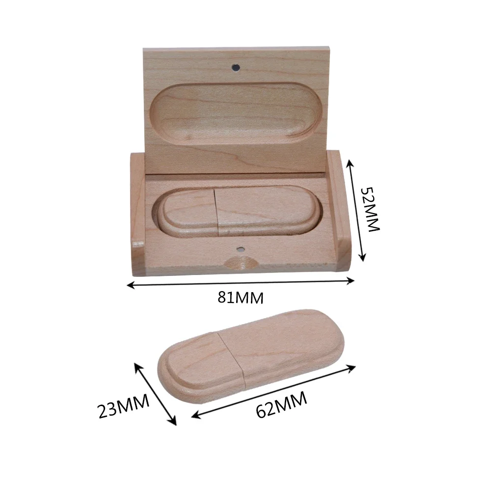 Scatola di legno d'acero USB 2.0 Flash Drive 4GB 8GB 16GB 32GB 64GB 128GB regali usb pen Drive fotografia di nozze U Disk