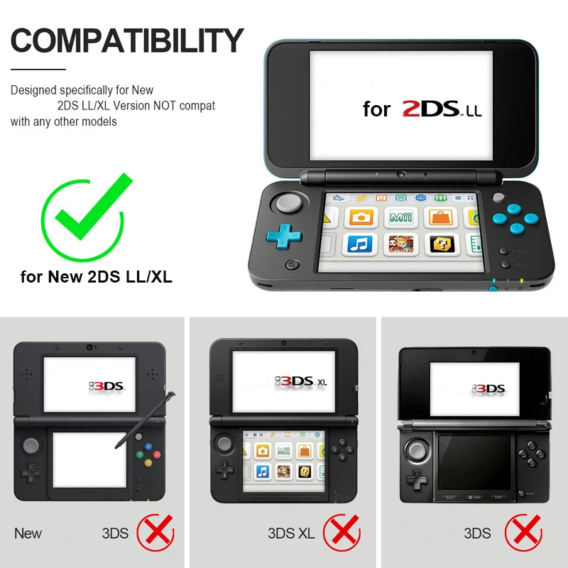 

Transparent PC Hard Case Shell Housing Protected Cover Case for New 2DS XL and for 2DS LL Protective Cover Accessories