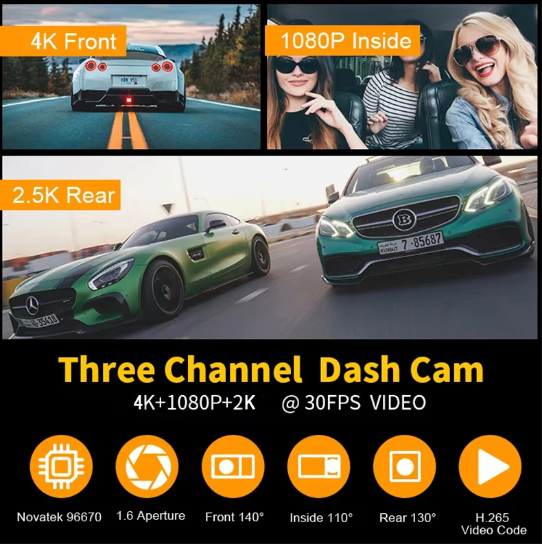 2025 رائجة البيع 4K 2 بوصة IPS كاميرا سيارة داش مع HD للرؤية الليلية جهاز تسجيل فيديو رقمي للسيارات واي فاي داش كاميرا للسيارة الصندوق الأسود G-الاستشعار #5