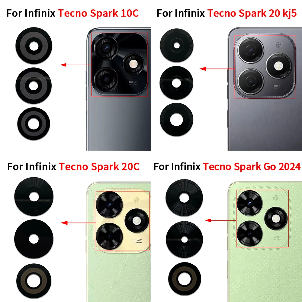 2 قطعة جيدة ل انفينيكس تكنو سبارك 10 برو KI7 10C 20 KJ5 KG6 20c سبارك الذهاب 2023 BF7 2024 كاميرا زجاج عدسة الكاميرا الخلفية الخلفية الزجاج #6
