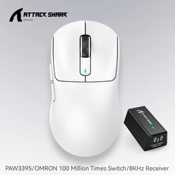 Attack Shark X3 PixArt PAW3395 Wireless Mouse, 26K DPI  Lightweight Mouse ,Tri-Mode Macro Gaming Mouse,Laptop/win/mac