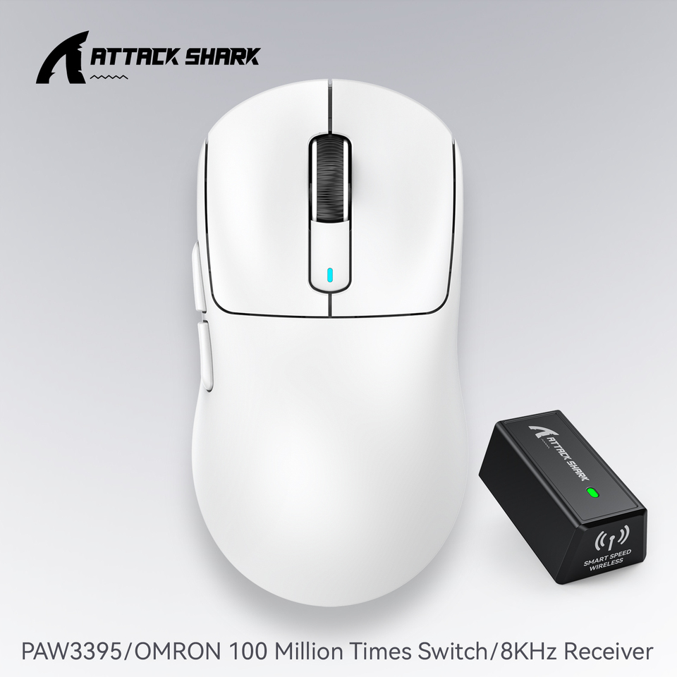 Attack Shark X3 PixArt PAW3395 Wireless Mouse, 26K DPI Lightweight Mouse ,Tri-Mode Macro Gaming Mouse,Laptop/win/mac