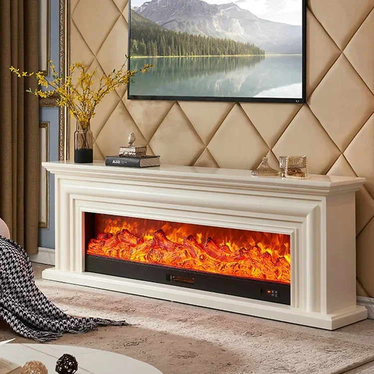 1.2/1 5/1.8/2/2.4 m French simulation flame electronic fireplace modern solid wood decorative cabinet heating