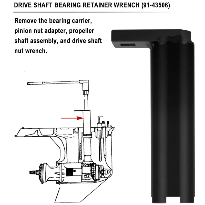 91-43506 strumento chiave di fissaggio del cuscinetto dell\'albero di trasmissione marino adatto per Mercury Mercruiser Gen 1 Gen 2 Mercury 2.0L,