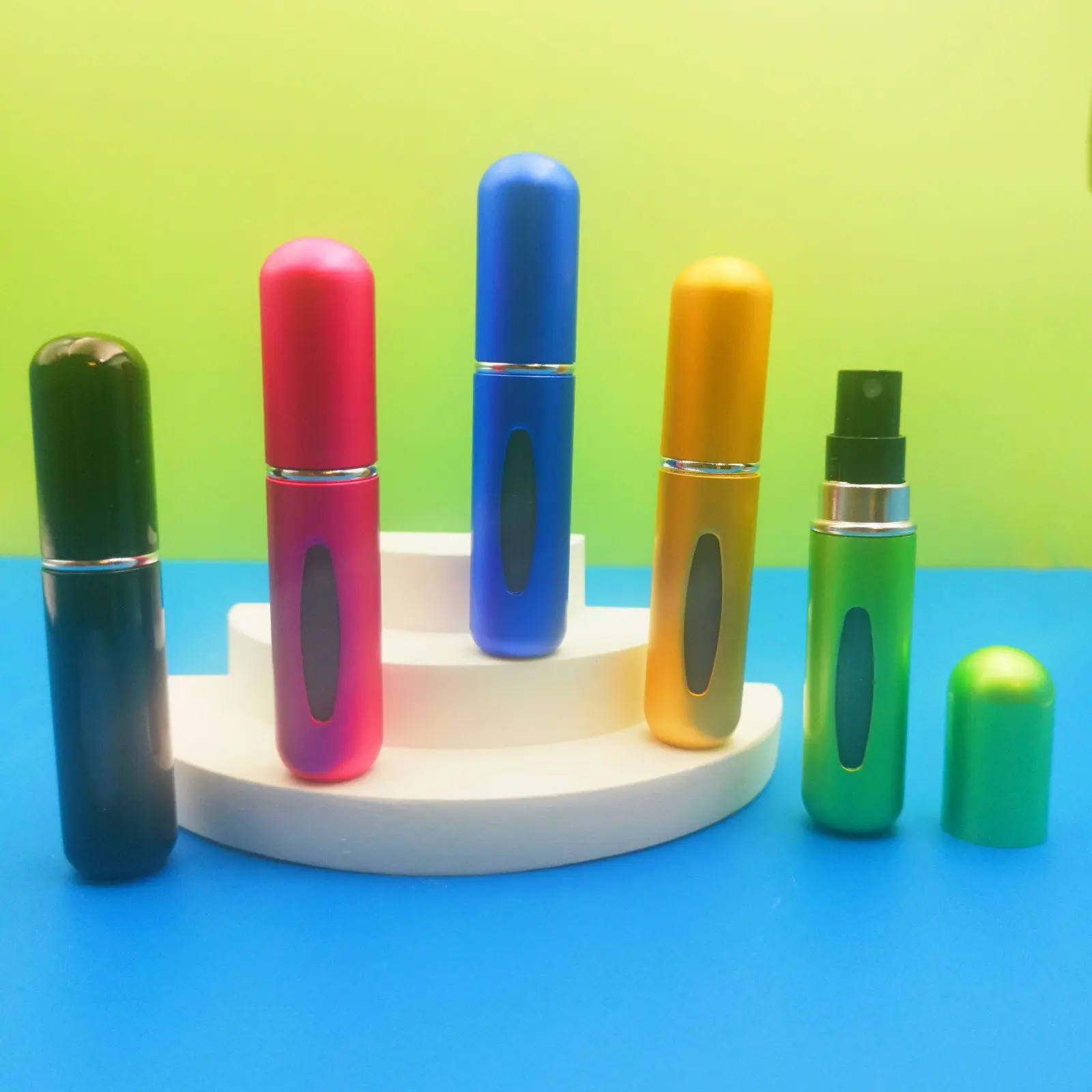 5er-Pack Reise-Parfümflaschen zum Nachfüllen, tragbarer Mini-Zerstäuber, nachfüllbarer Damen-Taschenzerstäuber, Kölnisch Wasser-Sprüher, 5 ml – Detail 7