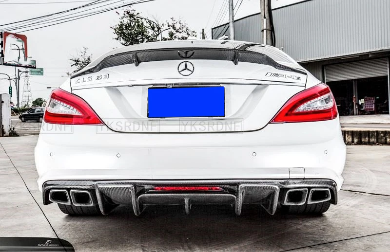 KLSHIRU For Mercedes CLS Class W218 Spoiler Carbon Fiber Rear Trunk Spoiler Wing R Style 2011 2012 2013 2014 2015 2016