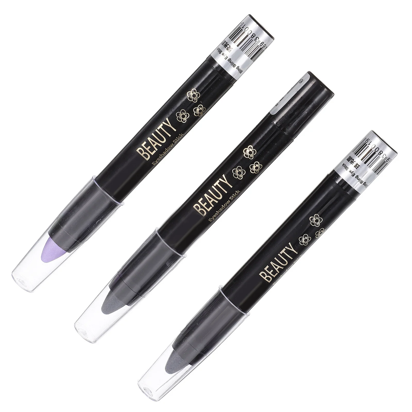 Matita per ombretto da 3 pezzi Penna per trucco con paillette impermeabile a lunga durata Set di ombretti naturali Penna per trucco con texture morbida e liscia