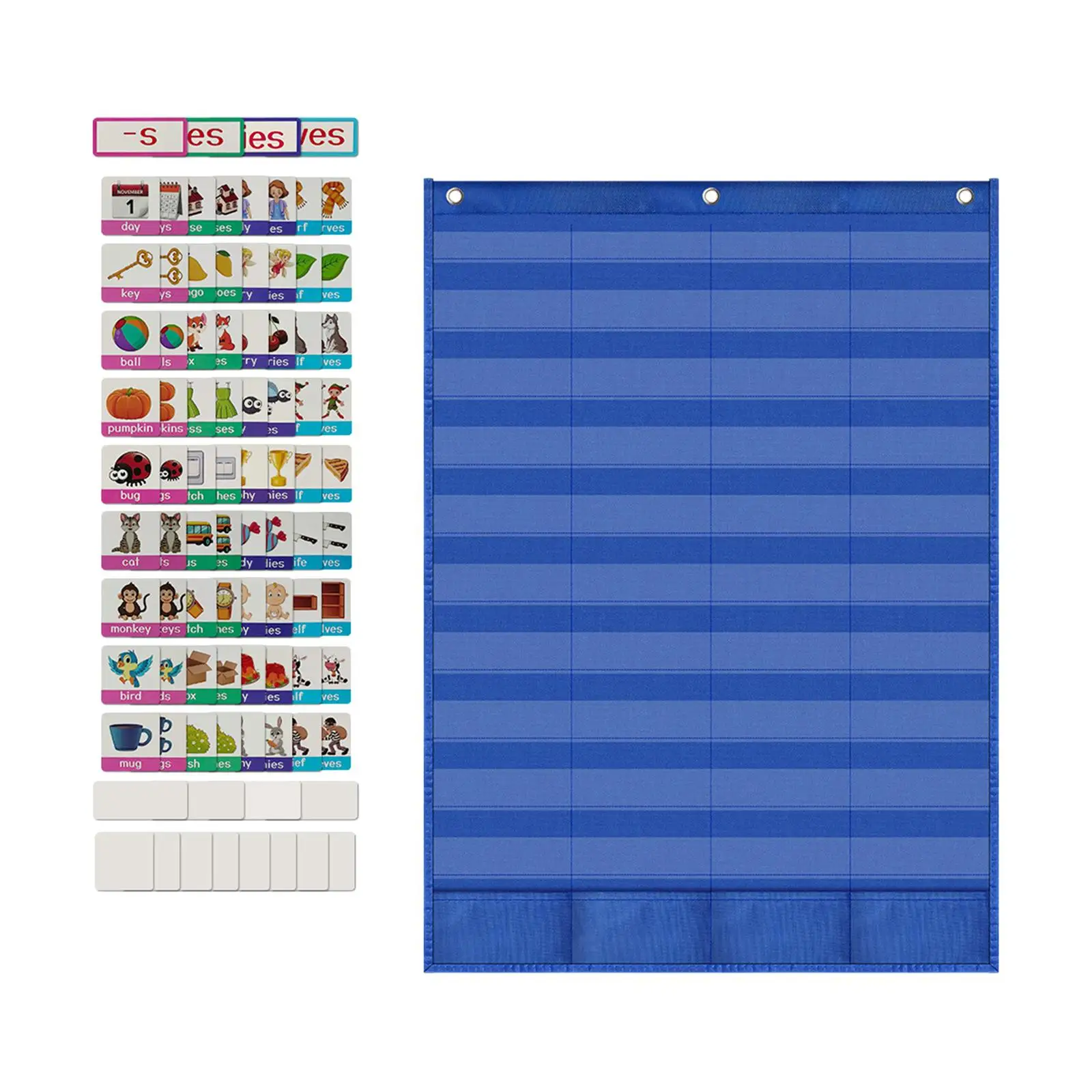 

Singular and Plural Pocket Chart Complete Gifts Early Learning Supplies for Bulletin Board Kindergarten School Preschool Home